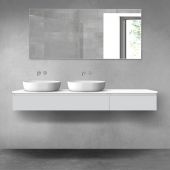 Oltens Vernal zestaw mebli łazienkowych 180 cm z blatem szary mat/biały połysk 68610700