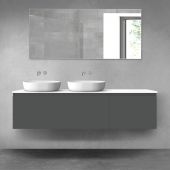 Oltens Vernal zestaw mebli łazienkowych 180 cm z blatem grafit mat/biały połysk 68614400