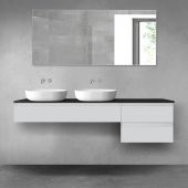 Oltens Vernal zestaw mebli łazienkowych 180 cm z blatem szary mat/czarny mat 68616700