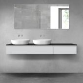 Oltens Vernal zestaw mebli łazienkowych 180 cm z blatem szary mat/czarny mat 68619700