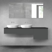 Oltens Vernal zestaw mebli łazienkowych 180 cm z blatem grafit mat/czarny mat 68622400