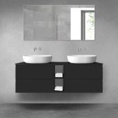 Oltens Vernal zestaw mebli łazienkowych 140 cm z blatem czarny mat 68625300