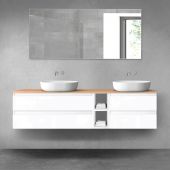 Oltens Vernal zestaw mebli łazienkowych 180 cm z blatem biały połysk/dąb 68638000