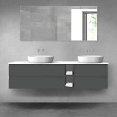 Oltens Vernal zestaw mebli łazienkowych 180 cm z blatem grafit mat//biały połysk 68639400