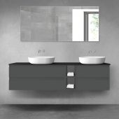 Oltens Vernal zestaw mebli łazienkowych 180 cm z blatem grafit mat/czarny mat 68640400