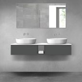 Oltens Vernal zestaw mebli łazienkowych 140 cm z blatem grafit mat/biały połysk 68647400