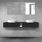 Oltens Vernal zestaw mebli łazienkowych 180 cm z blatem czarny mat 68649300