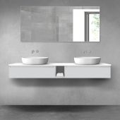 Oltens Vernal zestaw mebli łazienkowych 180 cm z blatem szary mat/biały połysk 68651700