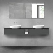 Oltens Vernal zestaw mebli łazienkowych 180 cm z blatem grafit mat/czarny mat 68652400