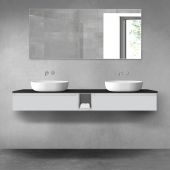 Oltens Vernal zestaw mebli łazienkowych 180 cm z blatem szary mat/czarny mat 68652700