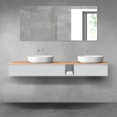 Oltens Vernal zestaw mebli łazienkowych 180 cm z blatem szary mat/dąb 68658700