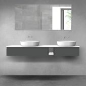Oltens Vernal zestaw mebli łazienkowych 180 cm z blatem grafit mat/biały połysk 68659400