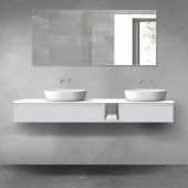 Oltens Vernal zestaw mebli łazienkowych 180 cm z blatem szary mat/biały połysk 68659700