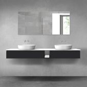 Oltens Vernal zestaw mebli łazienkowych 200 cm z blatem czarny mat/biały połysk 68663300