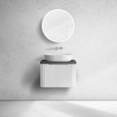 Oltens Hamnes szafka 60 cm podumywalkowa wisząca z blatem biały mat/czarny mat 68666000