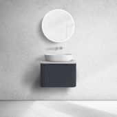 Oltens Hamnes szafka 60 cm podumywalkowa wisząca z blatem czarny mat/kaszmir 68667300