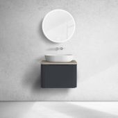 Oltens Hamnes szafka 60 cm podumywalkowa wisząca z blatem czarny mat/dąb 68668300