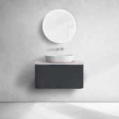 Oltens Hamnes szafka 80 cm podumywalkowa wisząca z blatem czarny mat/kaszmir 68671300