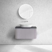 Oltens Hamnes szafka 80 cm podumywalkowa wisząca z blatem kaszmir/czarny mat 68671900