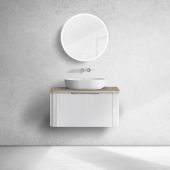 Oltens Hamnes szafka 80 cm podumywalkowa wisząca z blatem biały mat/dąb 68672000