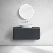 Oltens Hamnes szafka 100 cm podumywalkowa wisząca z blatem czarny mat 68673300