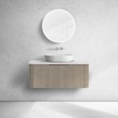 Oltens Hamnes szafka 100 cm podumywalkowa wisząca z blatem dąb/biały mat 68674060