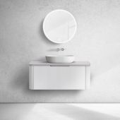 Oltens Hamnes szafka 100 cm podumywalkowa wisząca z blatem biały mat/kaszmir 68675000