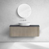 Oltens Hamnes szafka 120 cm podumywalkowa wisząca z blatem dąb/czarny mat 68679060