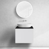 Zestaw Oltens Lun szafka podumywalkowa 60 cm z blatem biały mat/czarny mat 68683000