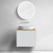 Zestaw Oltens Lun szafka podumywalkowa 60 cm z blatem biały mat/dąb 68687000