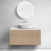 Zestaw Oltens Lun szafka podumywalkowa 100 cm z blatem dąb/biały mat 68740060