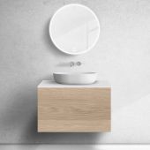 Zestaw Oltens Lun szafka podumywalkowa 80 cm z blatem dąb/biały mat 68743060