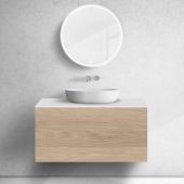 Zestaw Oltens Lun szafka podumywalkowa 100 cm z blatem dąb/biały mat  68744060