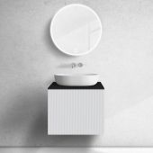 Zestaw Oltens Lun szafka podumywalkowa 60 cm z blatem biały mat/czarny mat 68746000