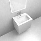 Zestaw Oltens Lun szafka podumywalkowa 60 cm z umywalką Kalla LavaForm biały mat 68769000