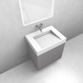 Zestaw Oltens Lun szafka podumywalkowa 60 cm z umywalką Stila LavaForm kaszmir/biały mat 68789900