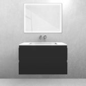 Zestaw Oltens Vernal szafka podumywalkowa 80 cm z umywalką Stila LavaForm czarny mat/biały połysk 68809300