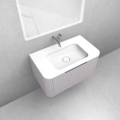 Zestaw Oltens Hamnes szafka podumywalkowa 80 cm z umywalką kaszmir/biały mat 68879900