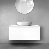 Oltens Vernal zestaw mebli łazienkowych 100 cm z blatem biały połysk 68247000