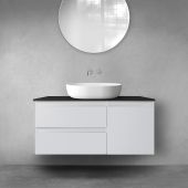 Oltens Vernal zestaw mebli łazienkowych 100 cm z blatem szary mat/czarny mat 68205700