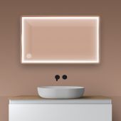 Oltens Nordlis lustro 60x100 cm prostokątne z oświetleniem z przodu z matą grzewczą miedź szczotkowana 64106610