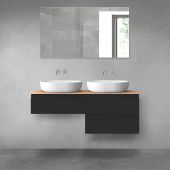 Oltens Vernal zestaw mebli łazienkowych 120 cm z blatem czarny mat/dąb 68235300