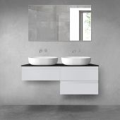 Oltens Vernal zestaw mebli łazienkowych 120 cm z blatem szary mat/czarny mat 68237700