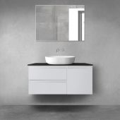 Oltens Vernal zestaw mebli łazienkowych 100 cm z blatem szary mat/czarny mat 68206700