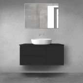 Oltens Vernal zestaw mebli łazienkowych 100 cm z blatem czarny mat 68201300