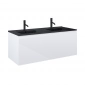 Oltens Vernal umywalka z szafką 120 cm biały połysk/czarny mat 68035000