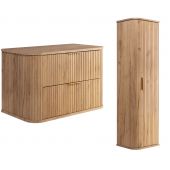 Zestaw Rodan Elegance szafka z blatem 80 cm podumywalkowa wisząca z szafką 139 cm boczną dąb (5906154450652, 5906154450645)