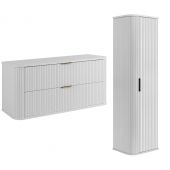 Zestaw Rodan Elegance szafka z blatem 120 cm podumywalkowa wisząca z szafką 139 cm boczną biały (5906154453899, 5906154451758)