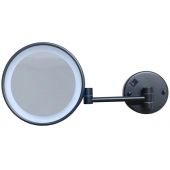 Stella lusterko kosmetyczne 22,5x20 cm okrągłe z oświetleniem czarny 22.00730-B