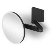 Stella lusterko kosmetyczne 24x24 cm okrągłe z oświetleniem czarny mat 22.00650-B